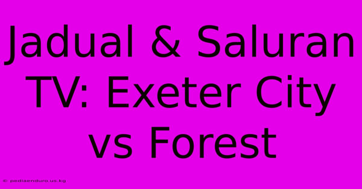 Jadual & Saluran TV: Exeter City Vs Forest