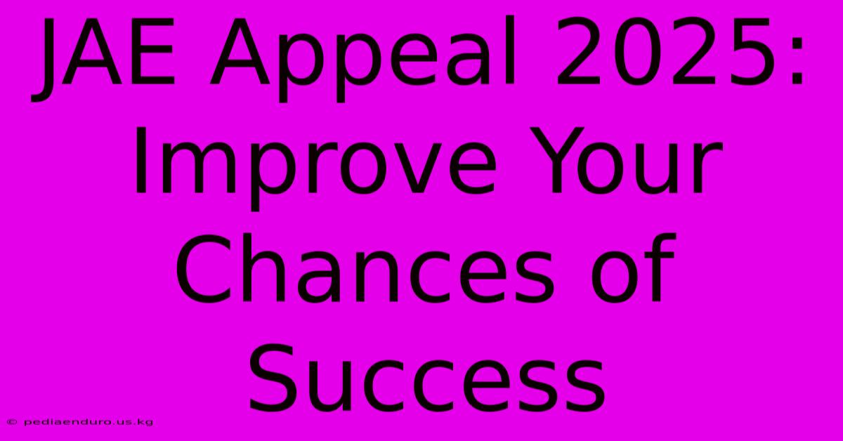 JAE Appeal 2025: Improve Your Chances Of Success