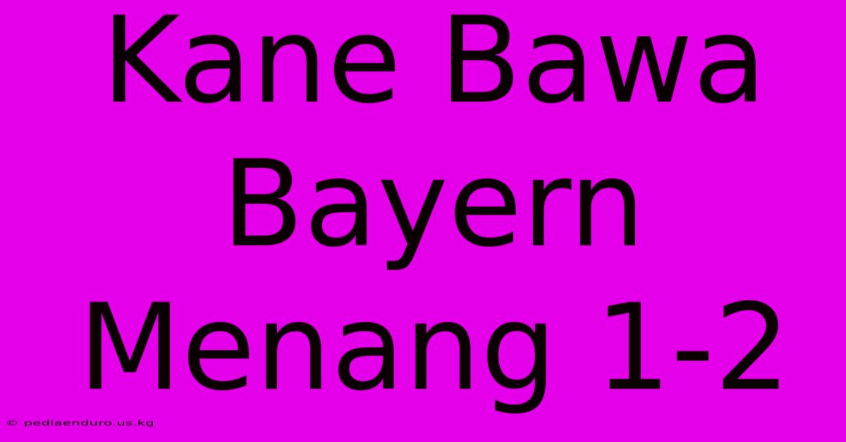 Kane Bawa Bayern Menang 1-2