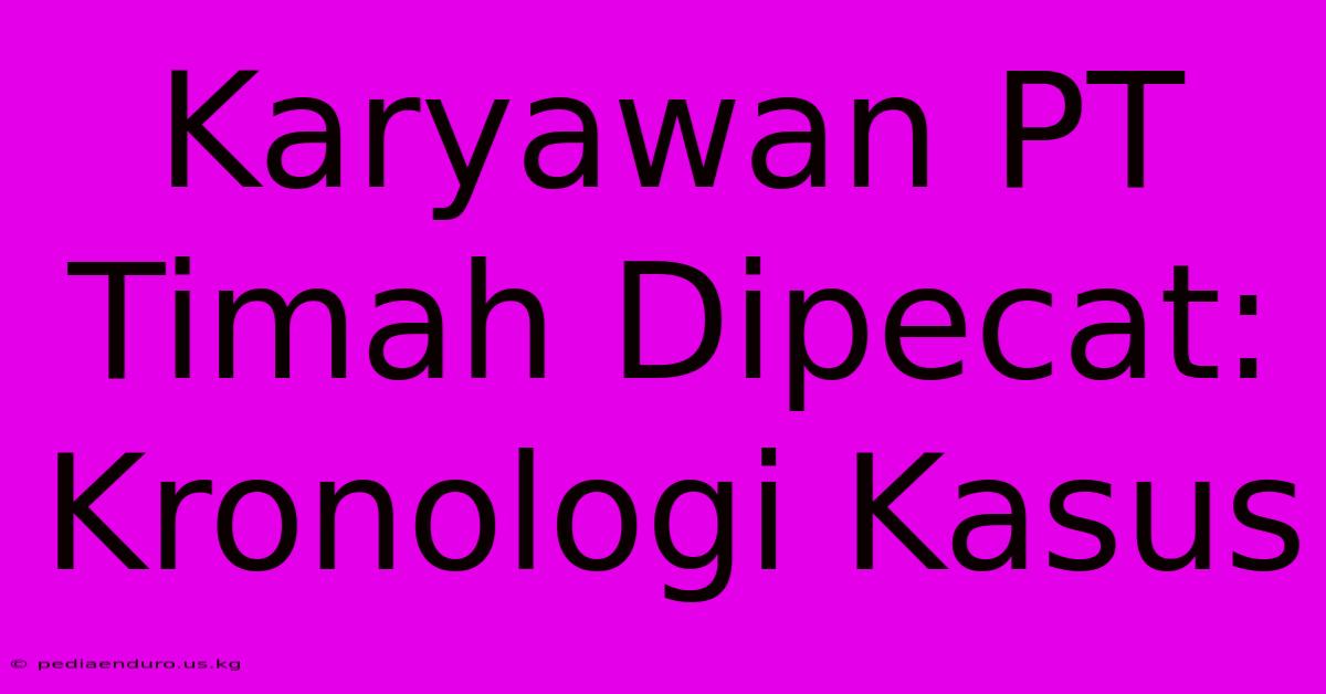 Karyawan PT Timah Dipecat: Kronologi Kasus