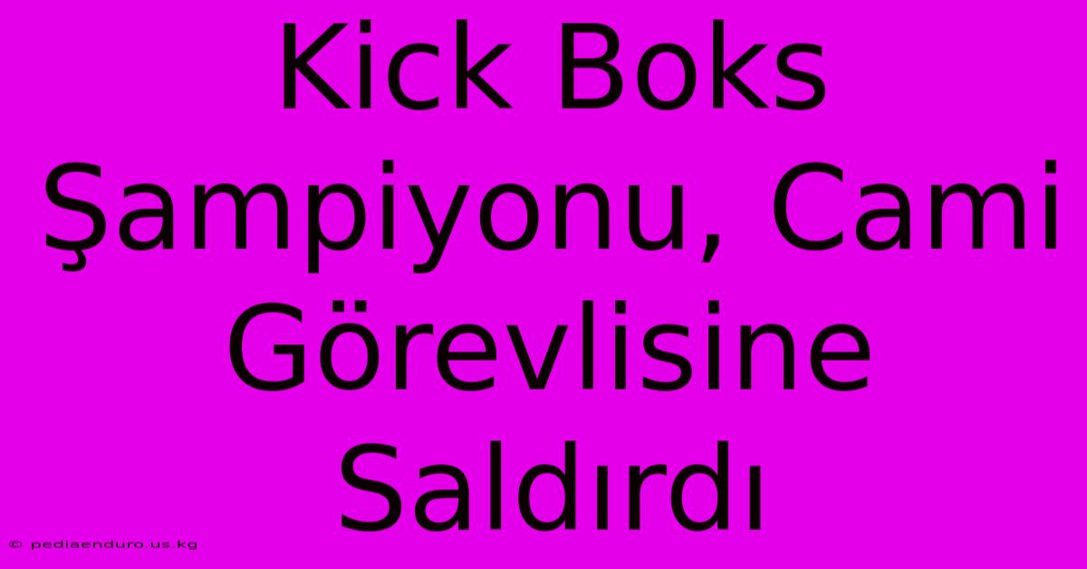 Kick Boks Şampiyonu, Cami Görevlisine Saldırdı