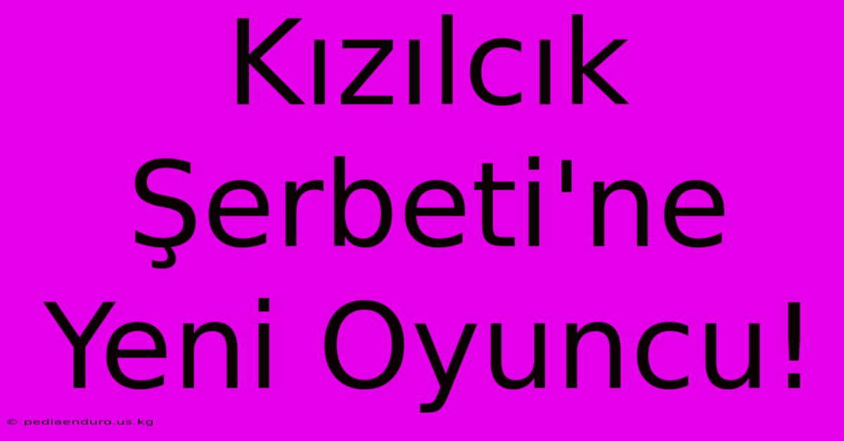 Kızılcık Şerbeti'ne Yeni Oyuncu!