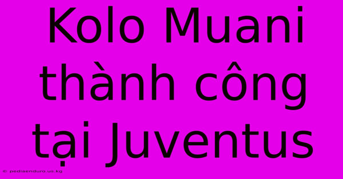 Kolo Muani Thành Công Tại Juventus