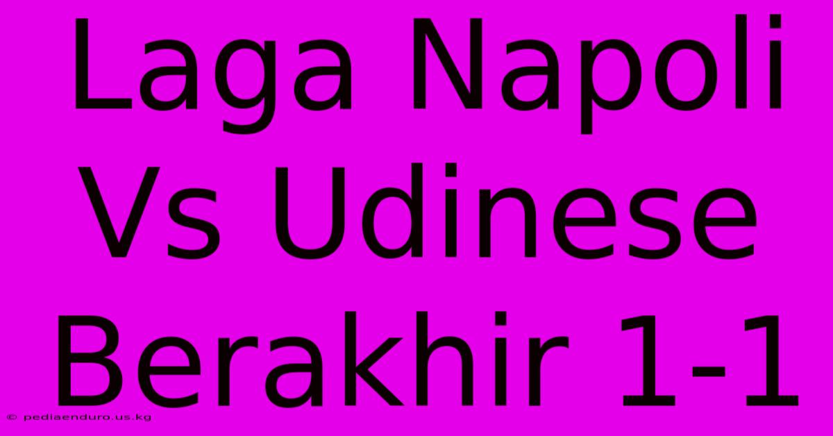 Laga Napoli Vs Udinese Berakhir 1-1