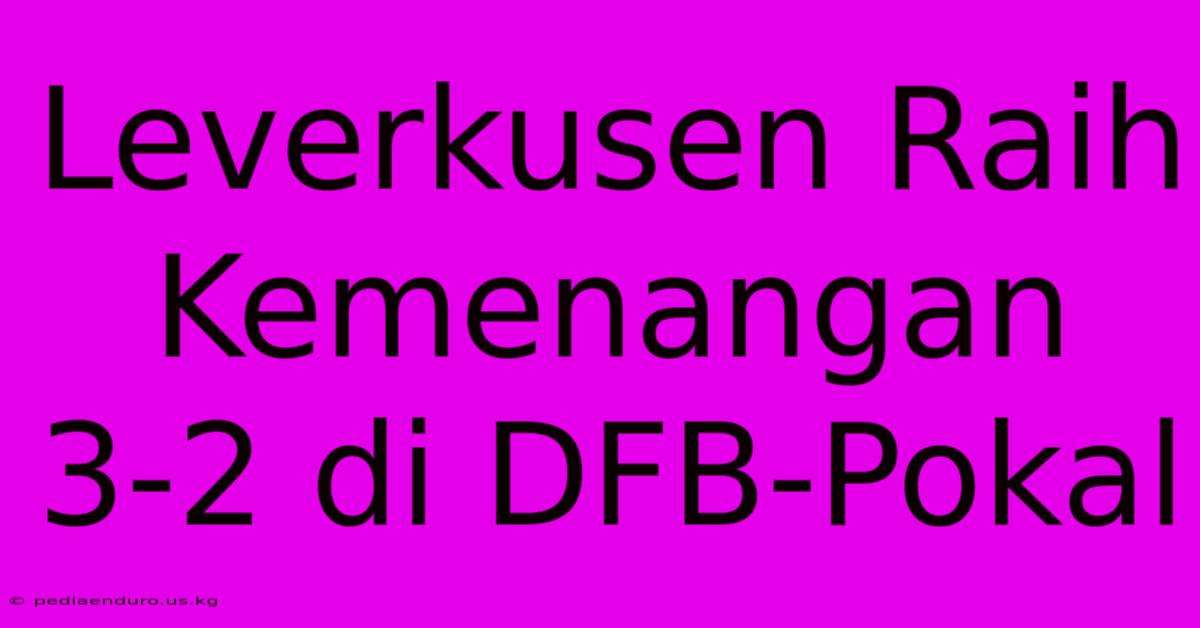 Leverkusen Raih Kemenangan 3-2 Di DFB-Pokal