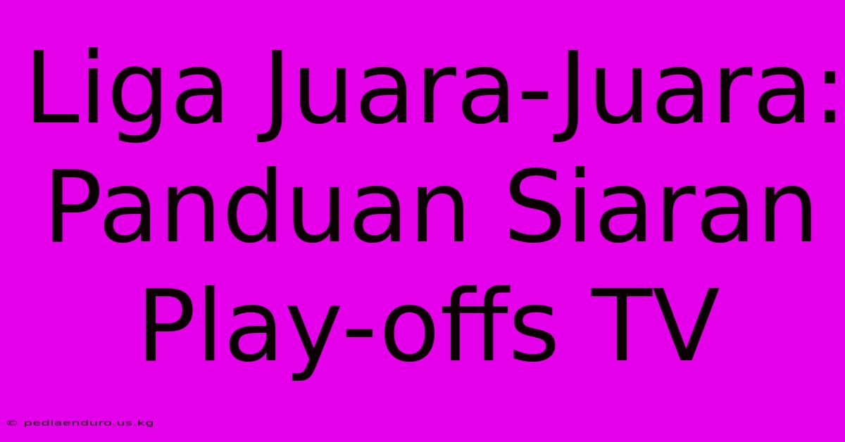 Liga Juara-Juara: Panduan Siaran Play-offs TV