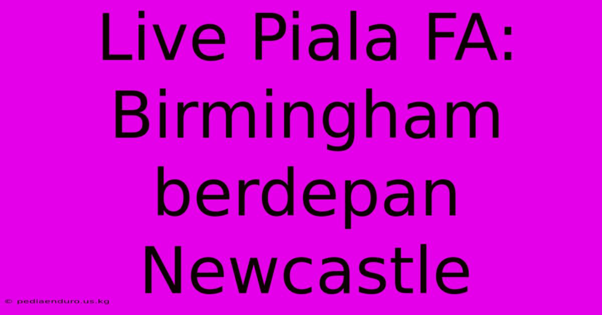 Live Piala FA: Birmingham Berdepan Newcastle