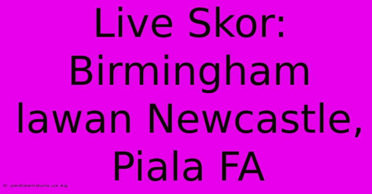 Live Skor: Birmingham Lawan Newcastle, Piala FA