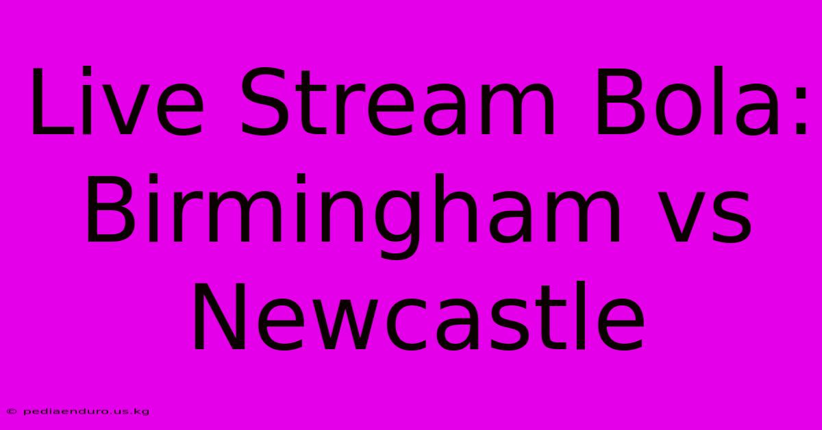 Live Stream Bola: Birmingham Vs Newcastle