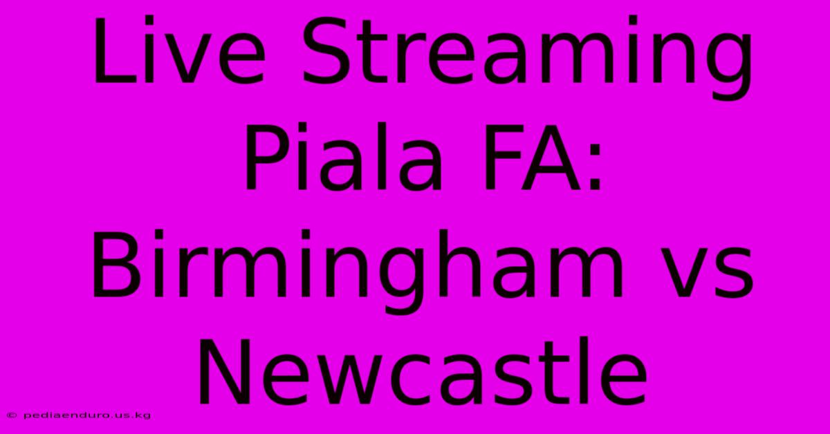 Live Streaming Piala FA: Birmingham Vs Newcastle