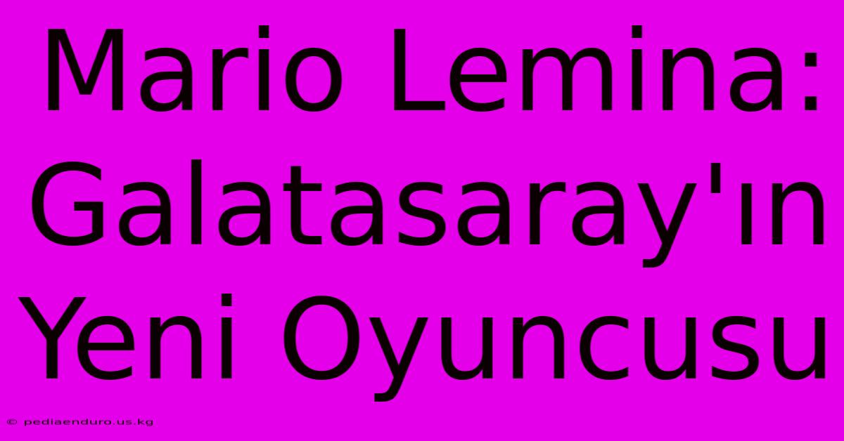 Mario Lemina: Galatasaray'ın Yeni Oyuncusu