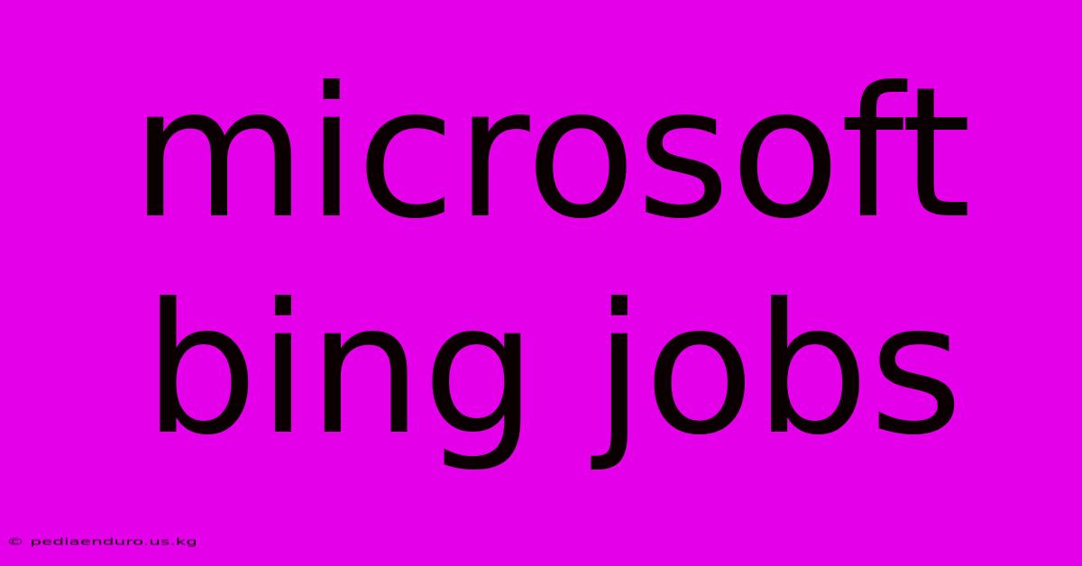 Microsoft Bing Jobs