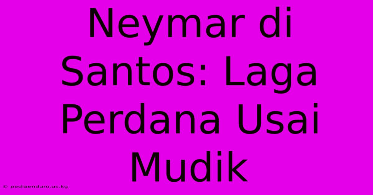 Neymar Di Santos: Laga Perdana Usai Mudik