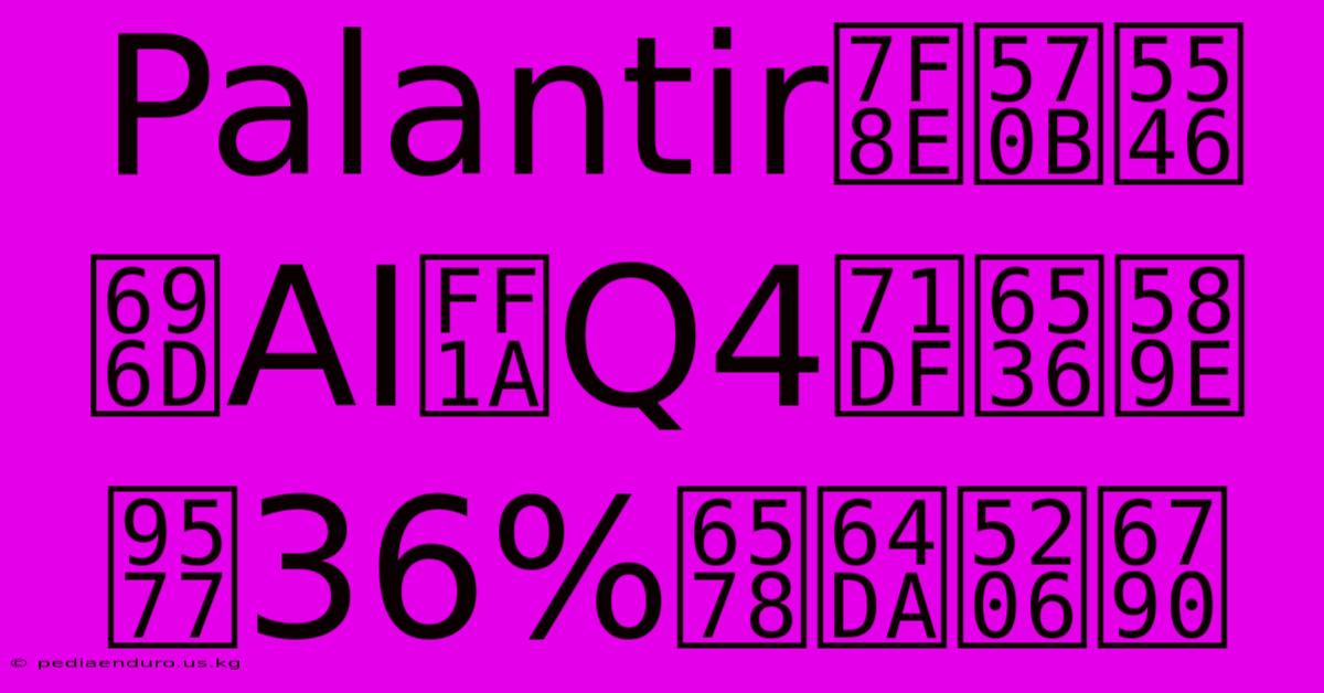 Palantir美國商業AI：Q4營收增長36%數據分析