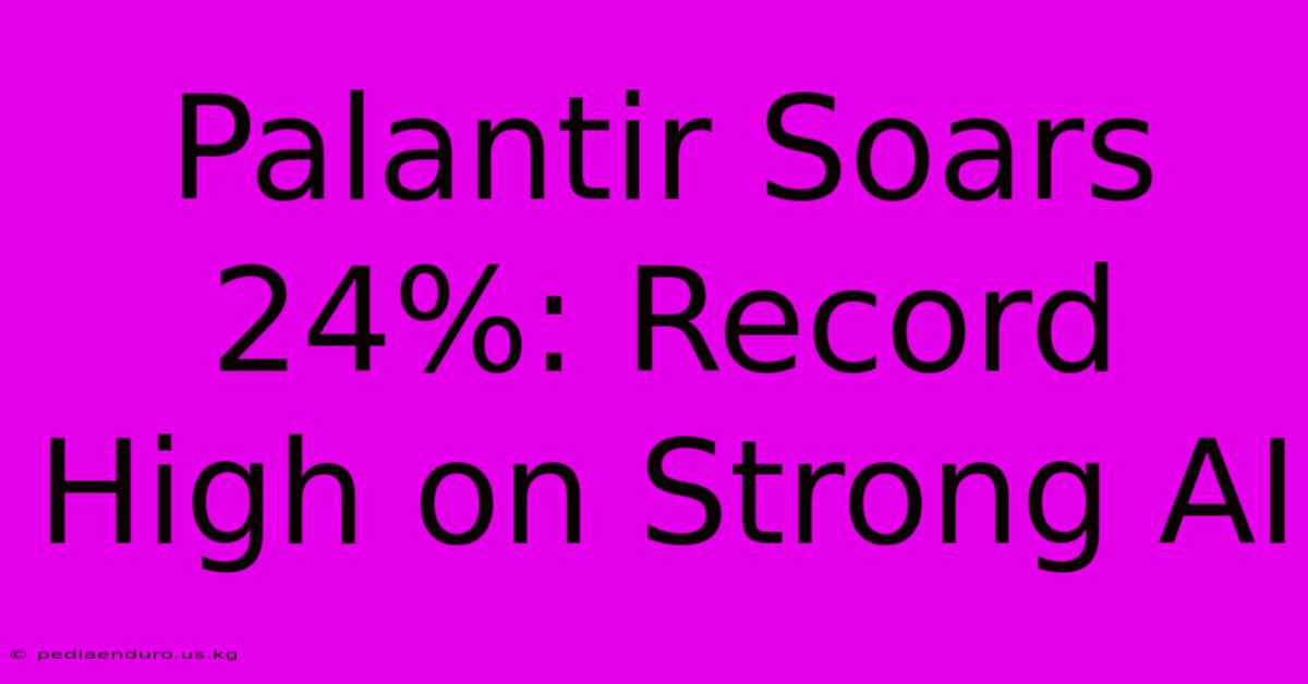 Palantir Soars 24%: Record High On Strong AI