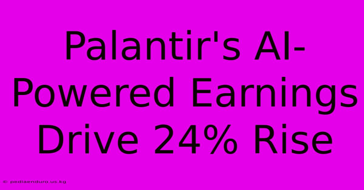 Palantir's AI-Powered Earnings Drive 24% Rise