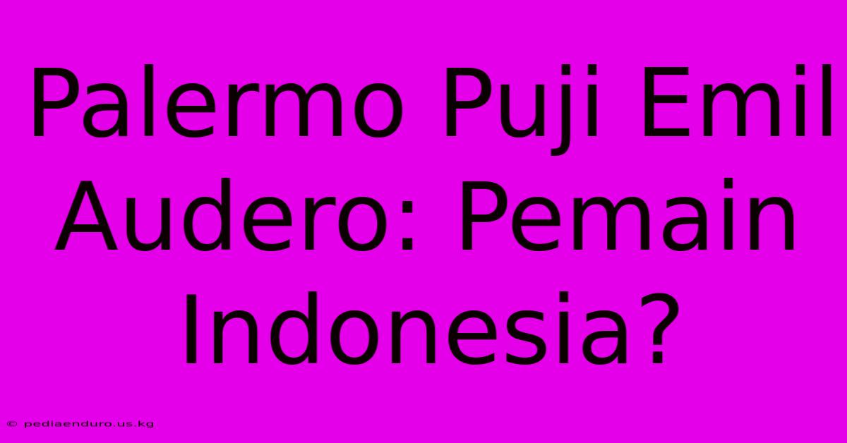 Palermo Puji Emil Audero: Pemain Indonesia?