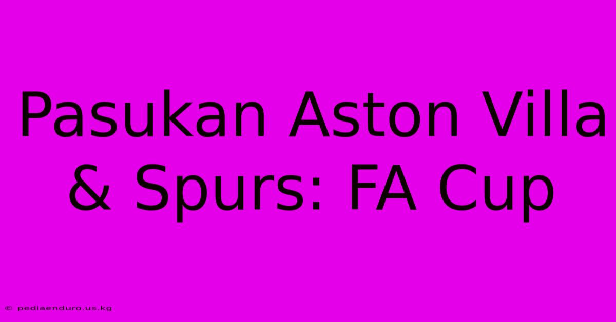 Pasukan Aston Villa & Spurs: FA Cup