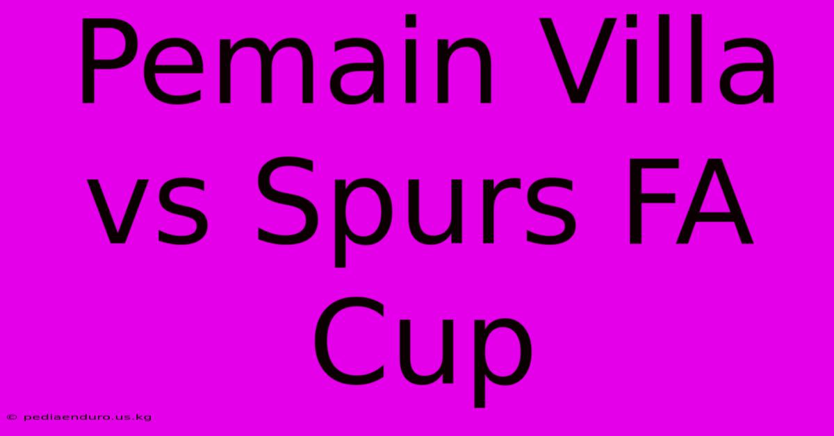 Pemain Villa Vs Spurs FA Cup