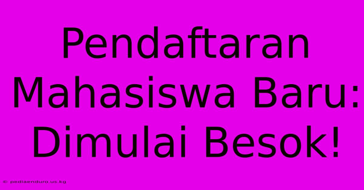 Pendaftaran Mahasiswa Baru: Dimulai Besok!