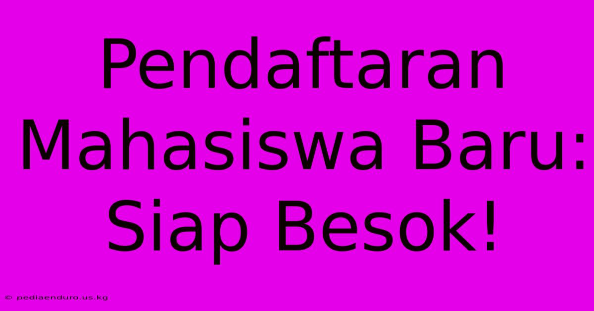 Pendaftaran Mahasiswa Baru: Siap Besok!