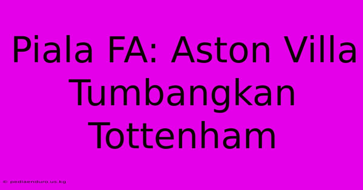 Piala FA: Aston Villa Tumbangkan Tottenham