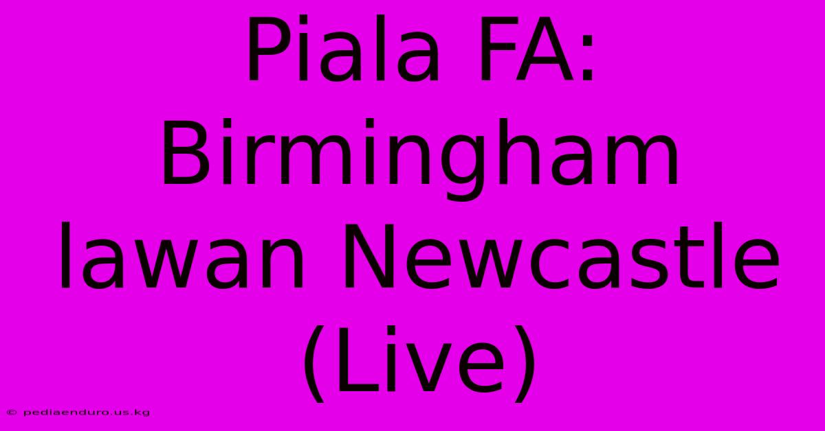 Piala FA: Birmingham Lawan Newcastle (Live)