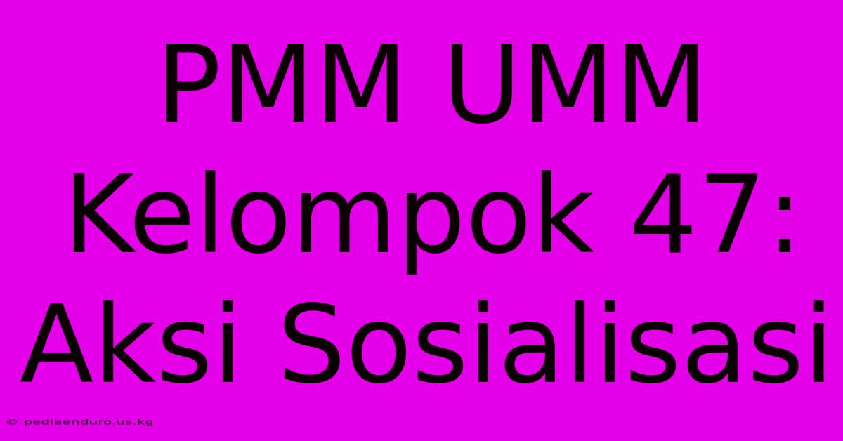 PMM UMM Kelompok 47: Aksi Sosialisasi