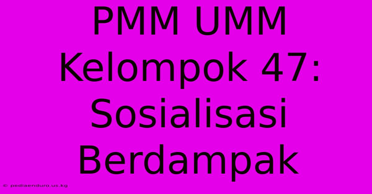 PMM UMM Kelompok 47:  Sosialisasi Berdampak