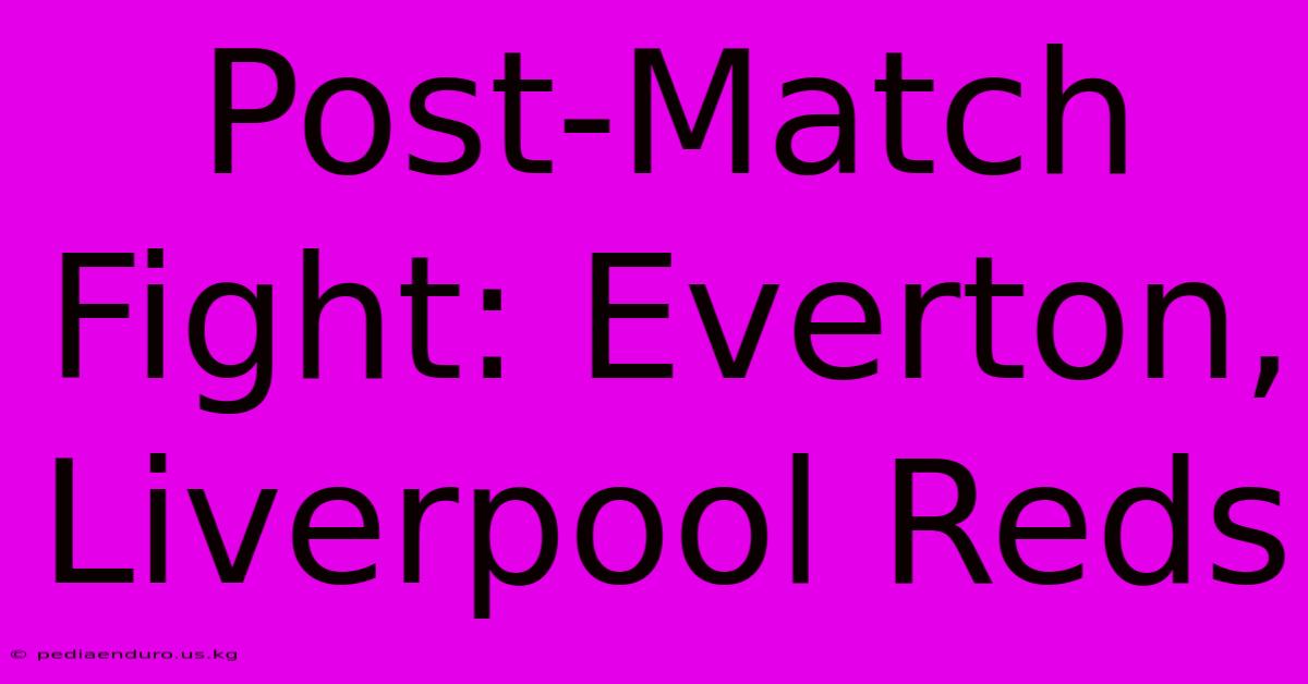 Post-Match Fight: Everton, Liverpool Reds