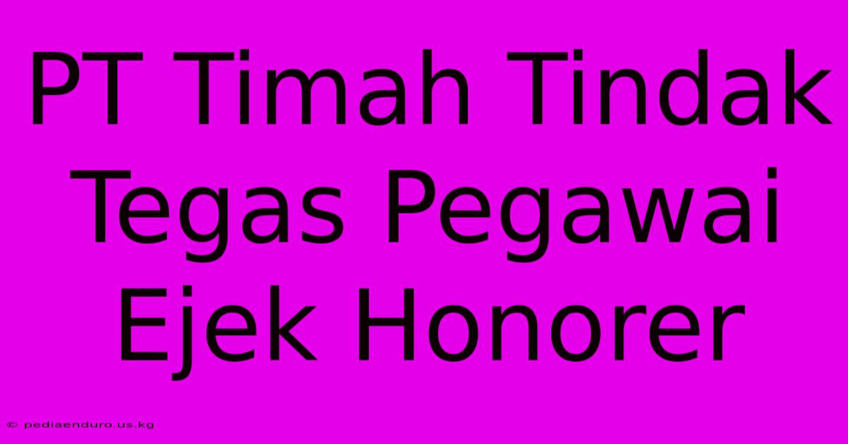 PT Timah Tindak Tegas Pegawai Ejek Honorer