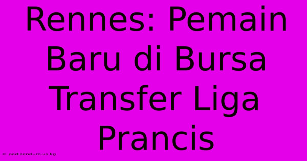 Rennes: Pemain Baru Di Bursa Transfer Liga Prancis