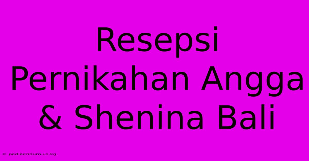 Resepsi Pernikahan Angga & Shenina Bali