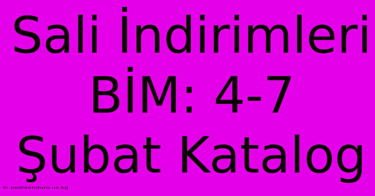 Sali İndirimleri BİM: 4-7 Şubat Katalog