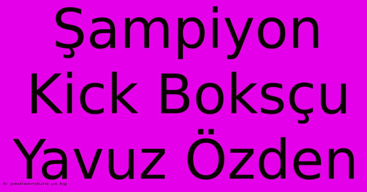 Şampiyon Kick Boksçu Yavuz Özden