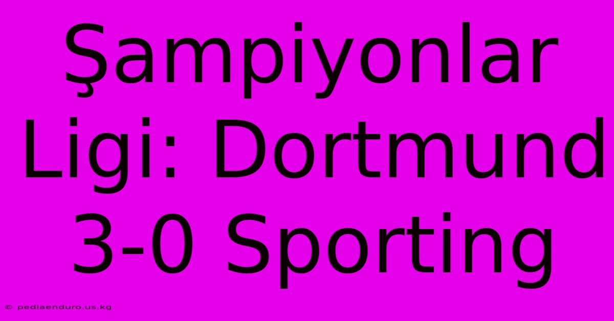 Şampiyonlar Ligi: Dortmund 3-0 Sporting