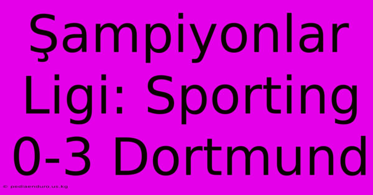 Şampiyonlar Ligi: Sporting 0-3 Dortmund