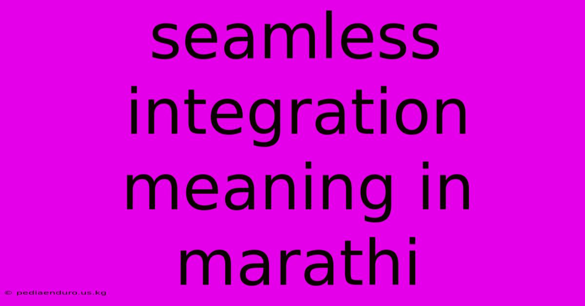 Seamless Integration Meaning In Marathi