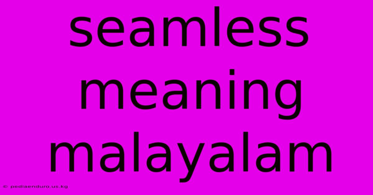 Seamless Meaning Malayalam