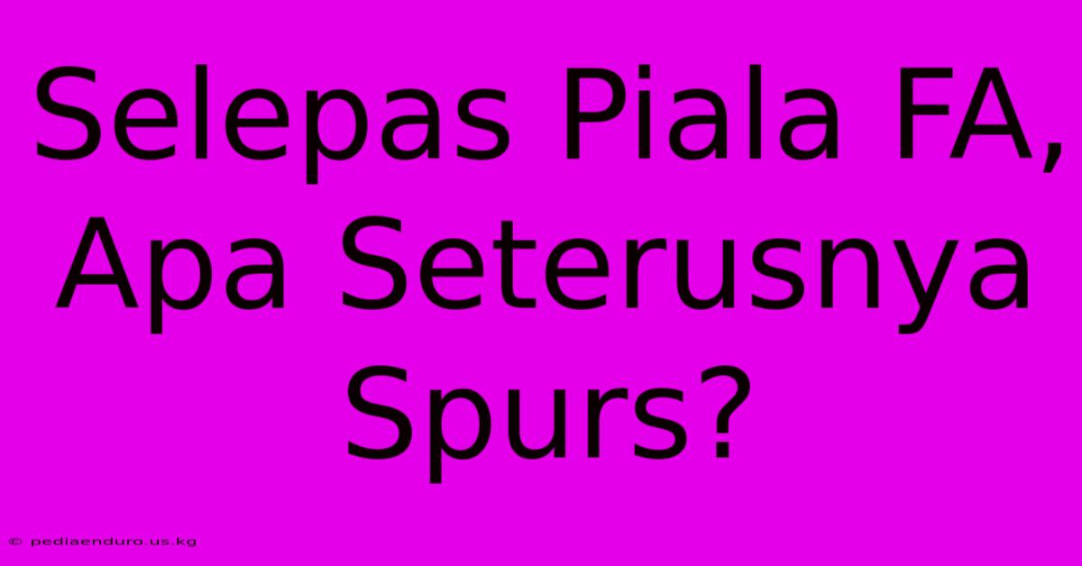 Selepas Piala FA, Apa Seterusnya Spurs?