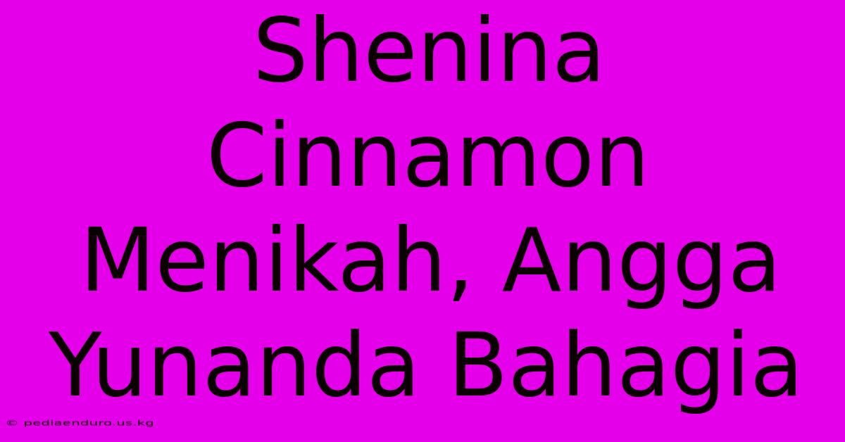 Shenina Cinnamon Menikah, Angga Yunanda Bahagia