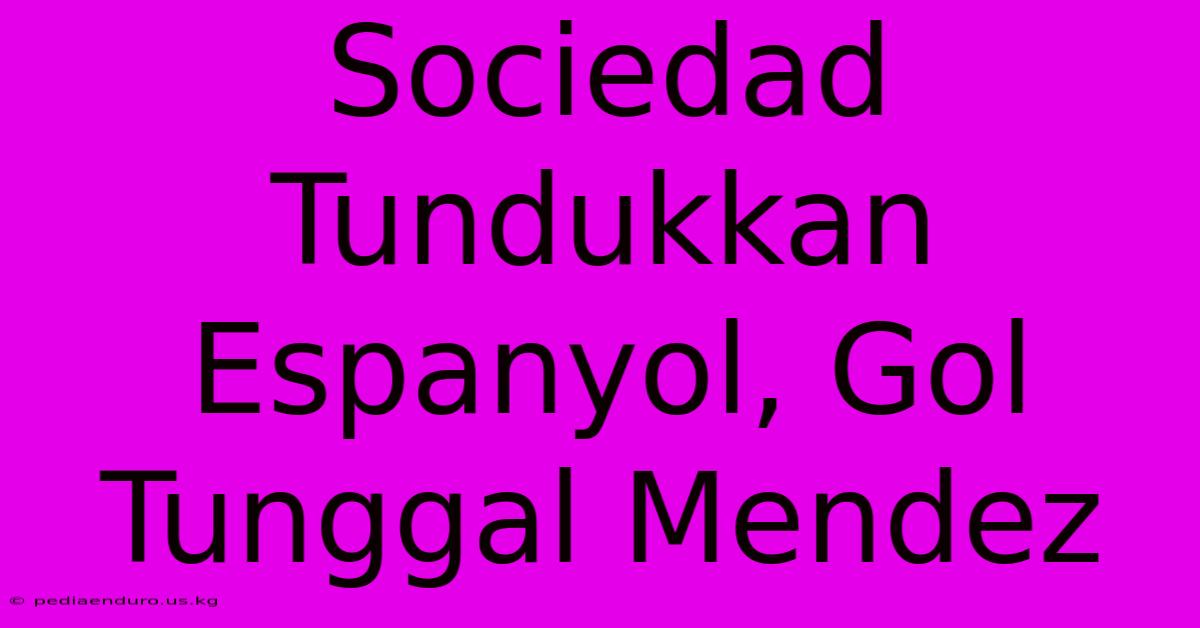 Sociedad Tundukkan Espanyol, Gol Tunggal Mendez