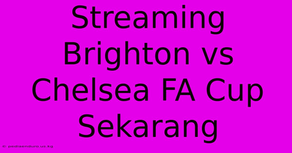 Streaming Brighton Vs Chelsea FA Cup Sekarang