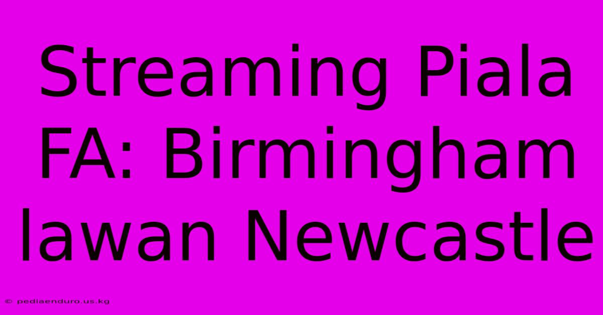 Streaming Piala FA: Birmingham Lawan Newcastle