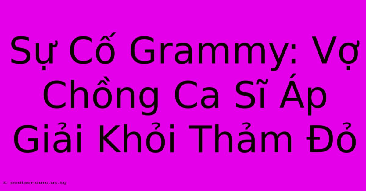 Sự Cố Grammy: Vợ Chồng Ca Sĩ Áp Giải Khỏi Thảm Đỏ