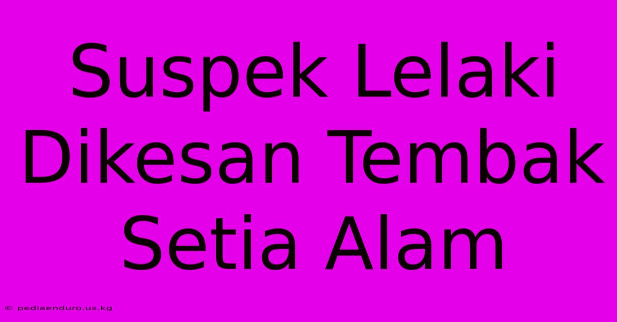 Suspek Lelaki Dikesan Tembak Setia Alam