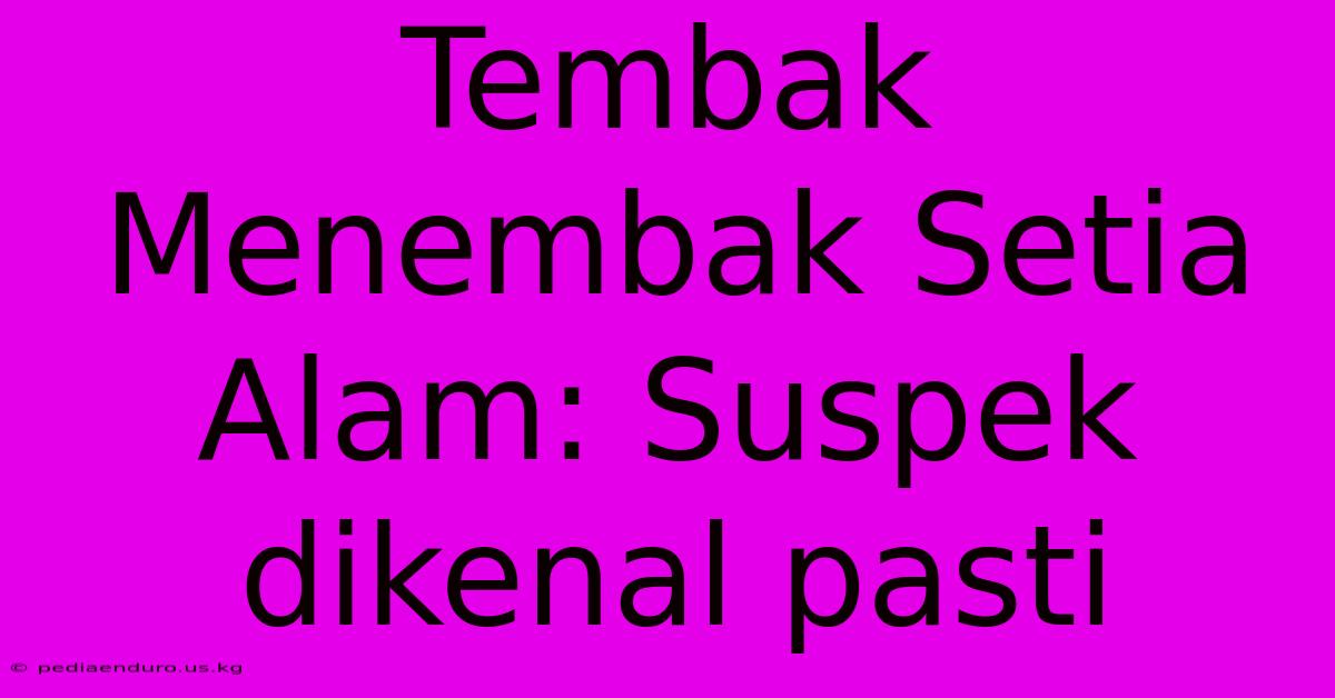 Tembak Menembak Setia Alam: Suspek Dikenal Pasti