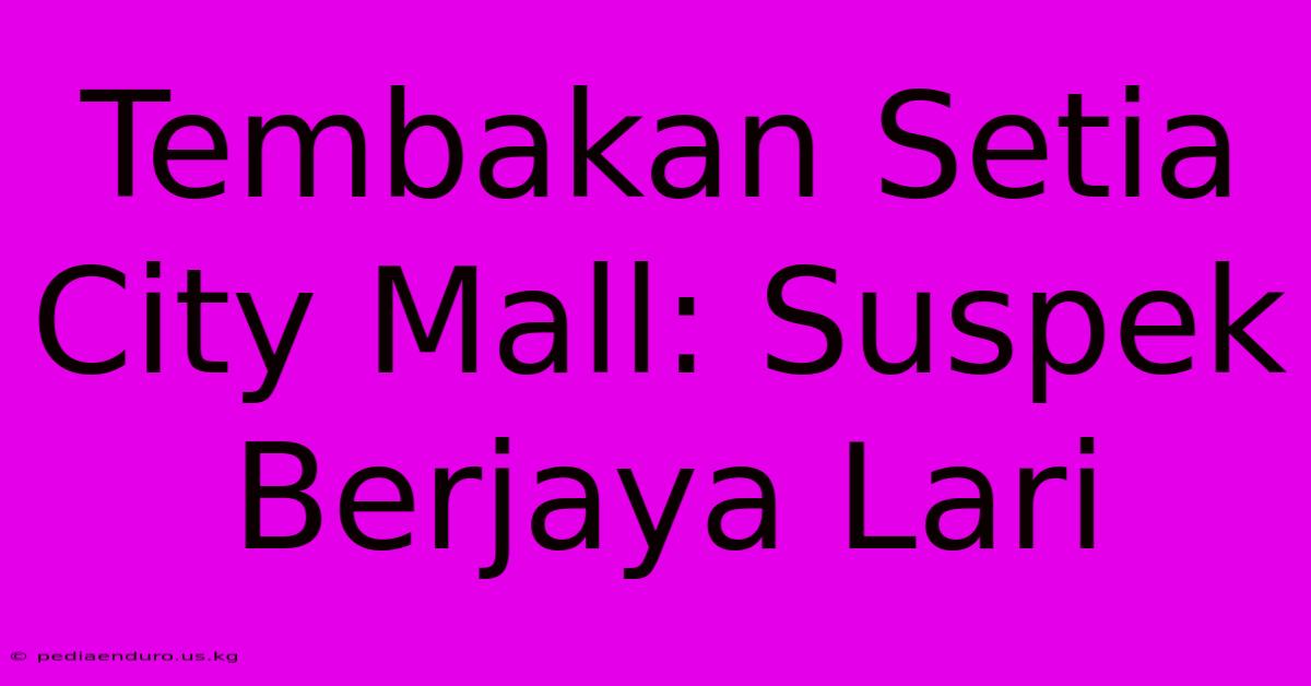 Tembakan Setia City Mall: Suspek Berjaya Lari