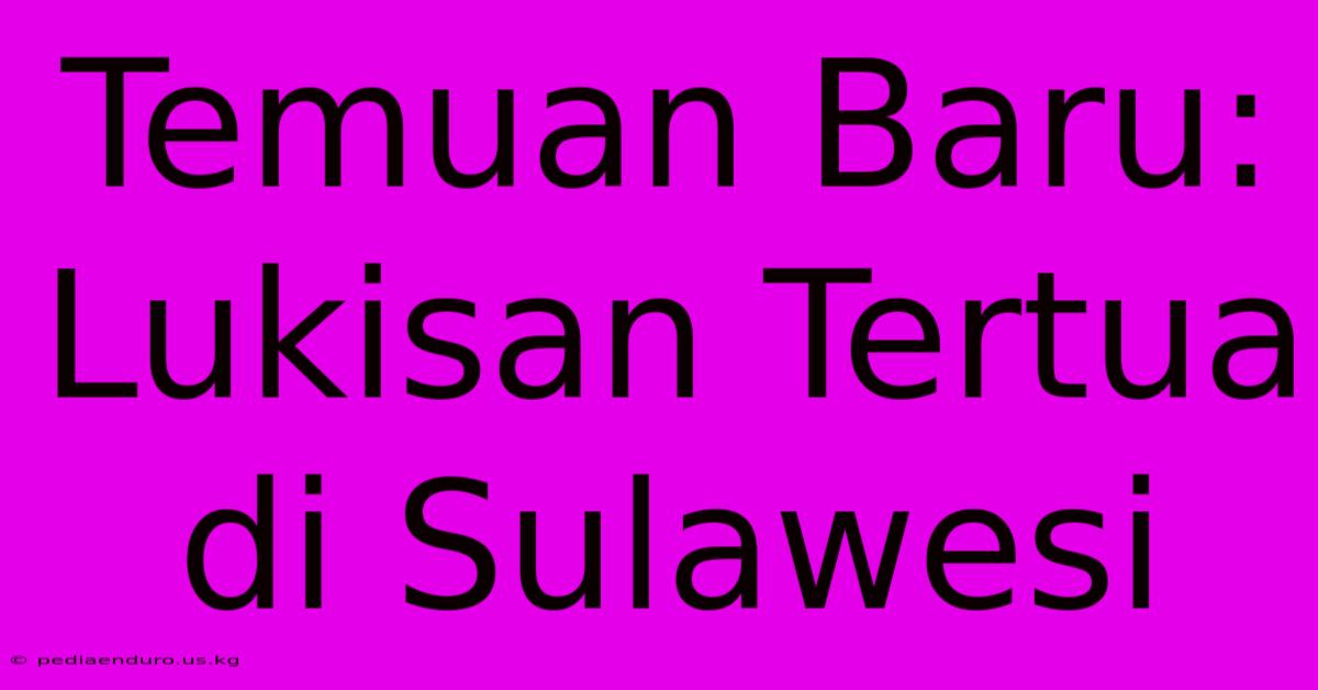 Temuan Baru: Lukisan Tertua Di Sulawesi