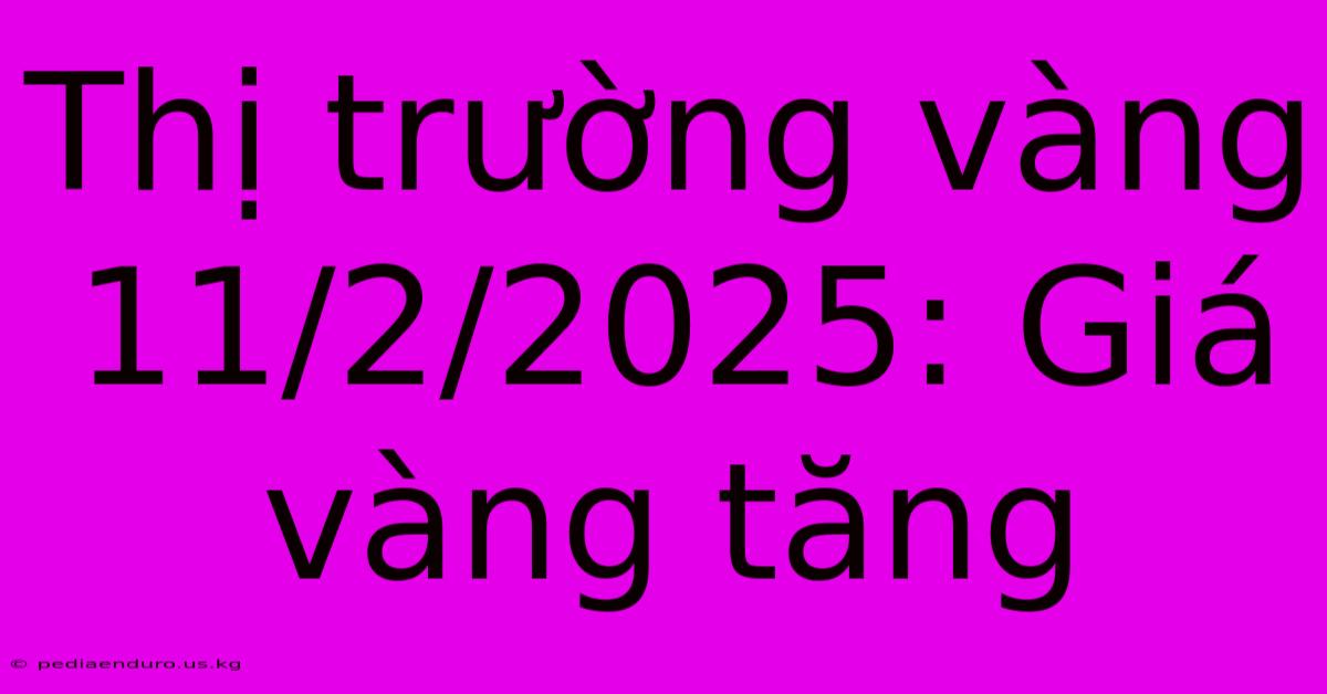 Thị Trường Vàng 11/2/2025: Giá Vàng Tăng